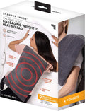 Calming Heat Massaging Weighted Heating Pad by Sharper Image- Weighted Electric Heating Pad with Massaging Vibrations, 6 Settings- 3 Heat, 3 Massage- 9 Relaxing Combinations, 12¡± x 24¡±, 4 lbs