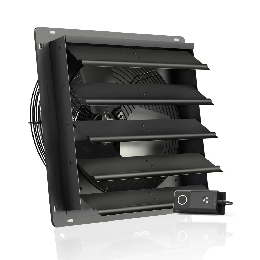 AC Infinity AIRLIFT S16, Shutter Exhaust Fan 16¡± with 10-Speed Controller, EC Motor - Wall Mount Ventilation and Cooling for Sheds, Attics, Workshops, and Greenhouses