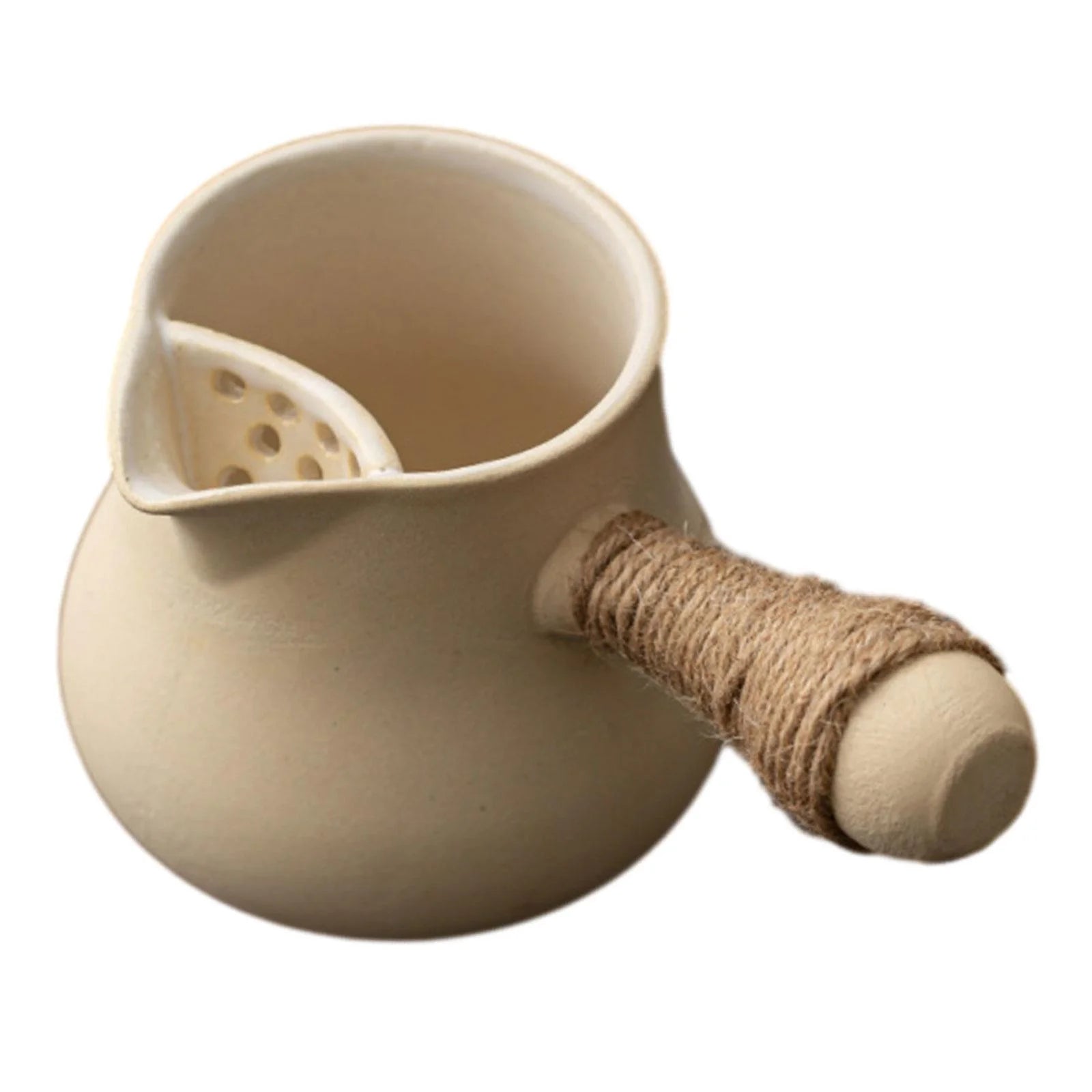 Tongina Ceramic Teapot for Boiling Hot Water s Boiled Maker Kettle with Side Handle for Hotel Household Tea House Outdoor beige