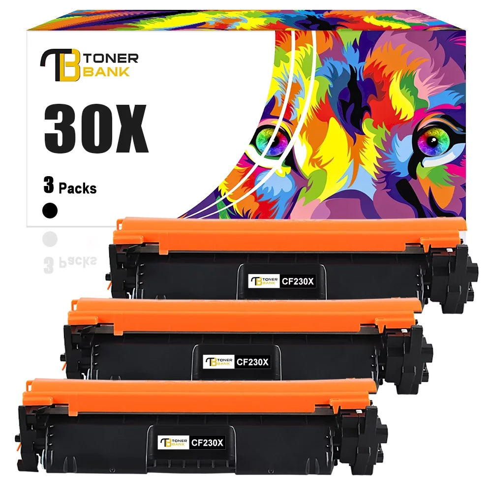 Toner Bank 30X CF230X Toner Cartridges Compatible for HP CF230X 30X CF230A 30A HP Laserjet Pro M203dw MFP M227fdw M203dw M227fdn M203dn M227sdn M203d M227 M203 Series Printer Ink (Black,3-Pack)