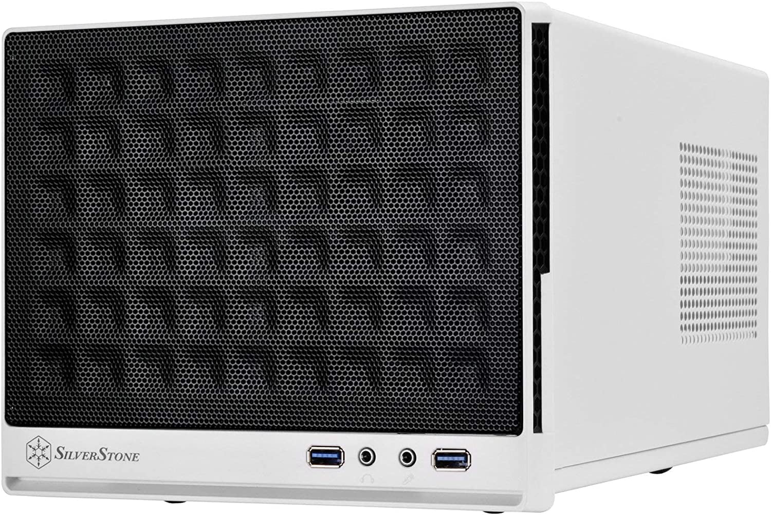 SilverStone Technology Ultra Compact Mini-ITX Computer Case with Mesh Front Panel White & Black (SST-SG13WB-USA)