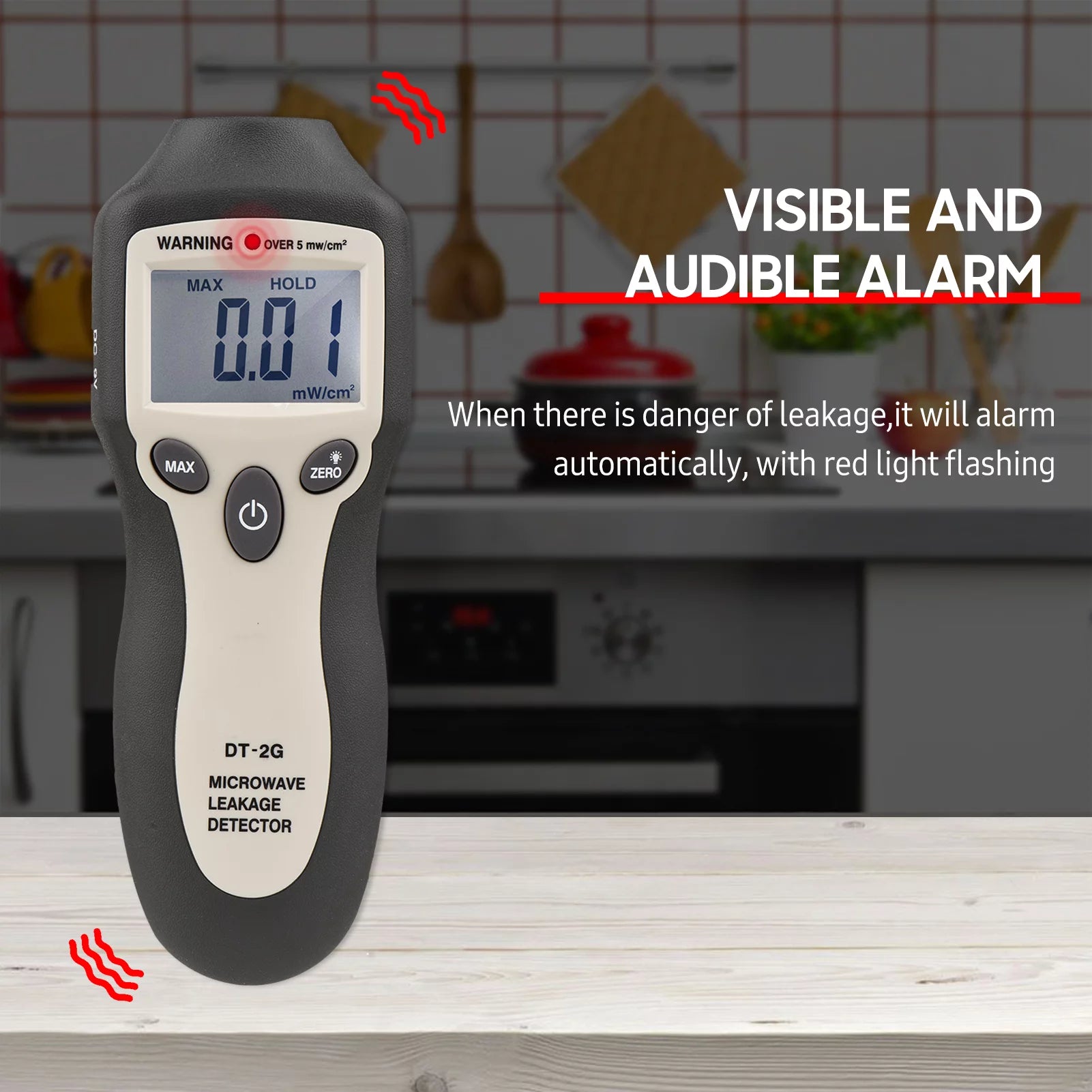Nebublu Handheld Microwave Leakage Detector, High Digital LCD Display EMF Meter, Radiation Tester with Auto Alarm