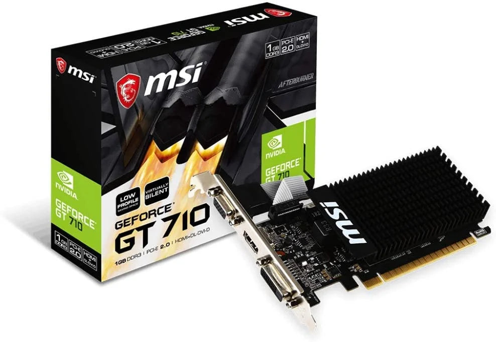 Open Box MSI GAMING GEFORCE GT 710 1GB GRAPHICS CARD GT 710 1GD3H LP
