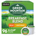 Green Mountain Coffee Roasters, Breakfast Blend Decaf, Single-Serve Keurig K-Cup Pods, Light Roast, 96 Count