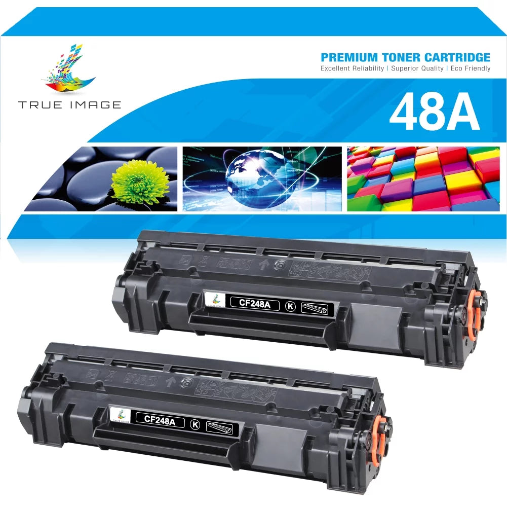 True Image Compatible Toner Cartridge Replacement for HP 48A CF248A Laserjet Pro M15w M15a M16w M16a MFP M29w M29a M28w M28a Laser Printer(Black 2-Pack)