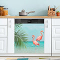 Coolnut Flamingo Dishwasher Magnet Cover Decorative Magnetic Door Cover Front Dishwasher Cover Decoration Kitchen Magnetic Panel Sticker for Kitchen,23x26inch
