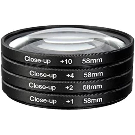 QKOO 58mm Macro Close Up Lens Filter Kit +1 +2 +4 +10