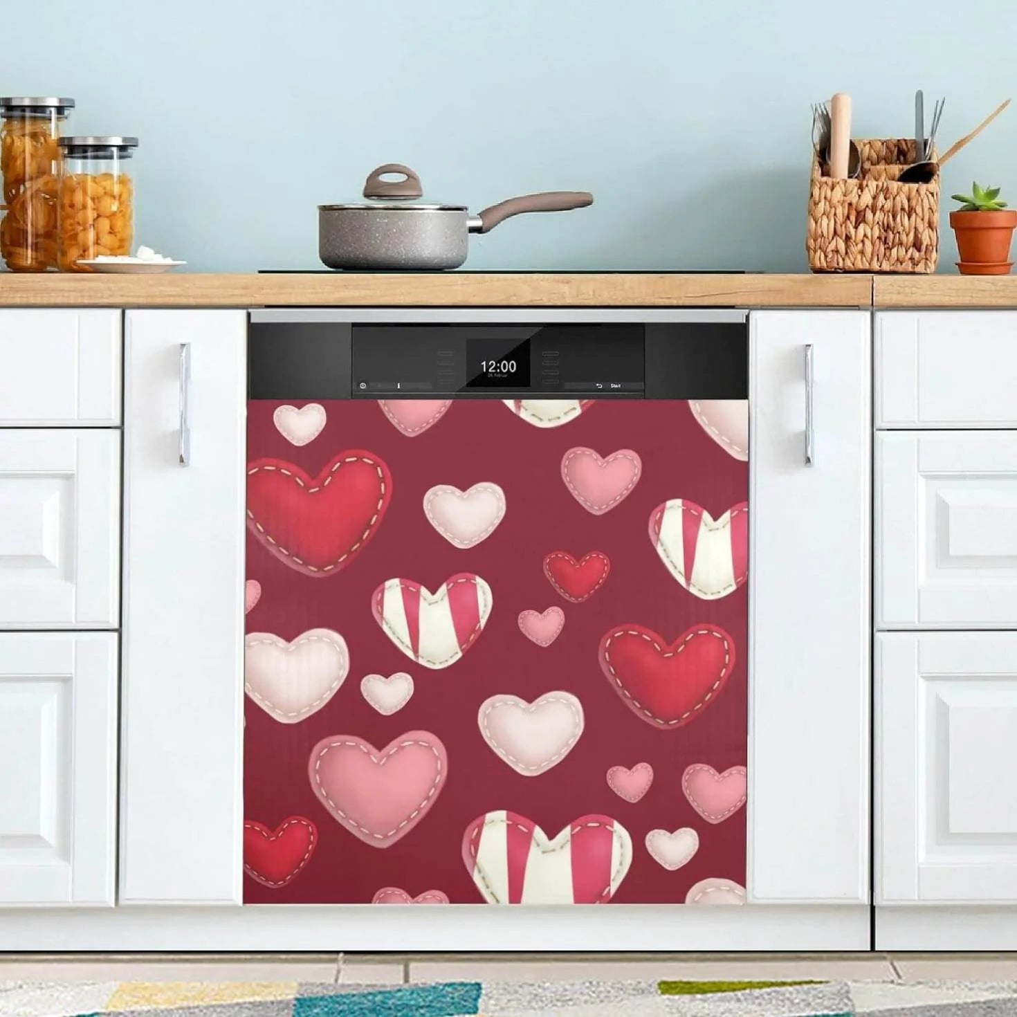 Hyjoy Valentine's Day Dishwasher Magnet Cover Decorative Magnetic Door Cover Front Dishwasher Cover Decoration Kitchen Magnetic Panel Sticker for Kitchen,23x26inch