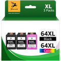 64XL Ink Cartridges Combo Pack Replacement for HP 64 XL Ink for Envy Photo 7858 7855 7155 6255 6252 7120 6232 7158 7164 Envy Inspire 7950e Tango Series Printer (2 Black, 1 Tri-Color)