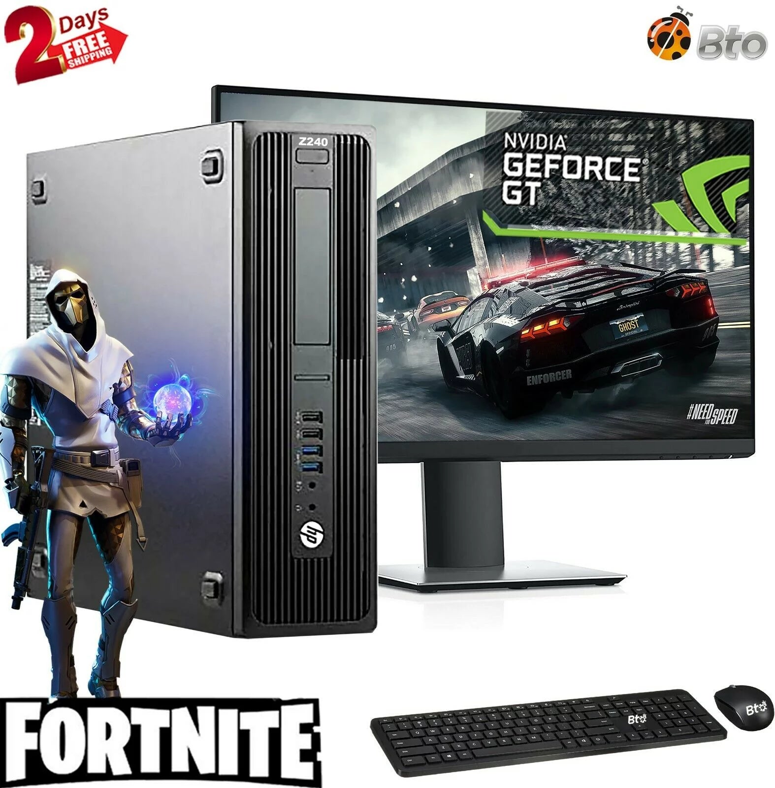 Restored Gaming HP Z240 Workstation SFF Computer Core i5 6th 3.4GHz, 16GB Ram, 500GB HDD, NVIDIA GT 1030, New 22 LCD, Keyboard and Mouse, Wi-Fi, Win10 Home Desktop PC (Refurbished)