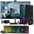 Restored Gaming Desktop PC, Intel Core i5 6th Gen, TechMagnet Zeus, AMD RX 550 Graphics, 32GB RAM, 512GB SSD + 3TB HDD, MTG New 27 Inch Monitor, RGB Keyboard Mouse, Speaker, Webcam, Wifi, Win 10 Pro (Refurbished)