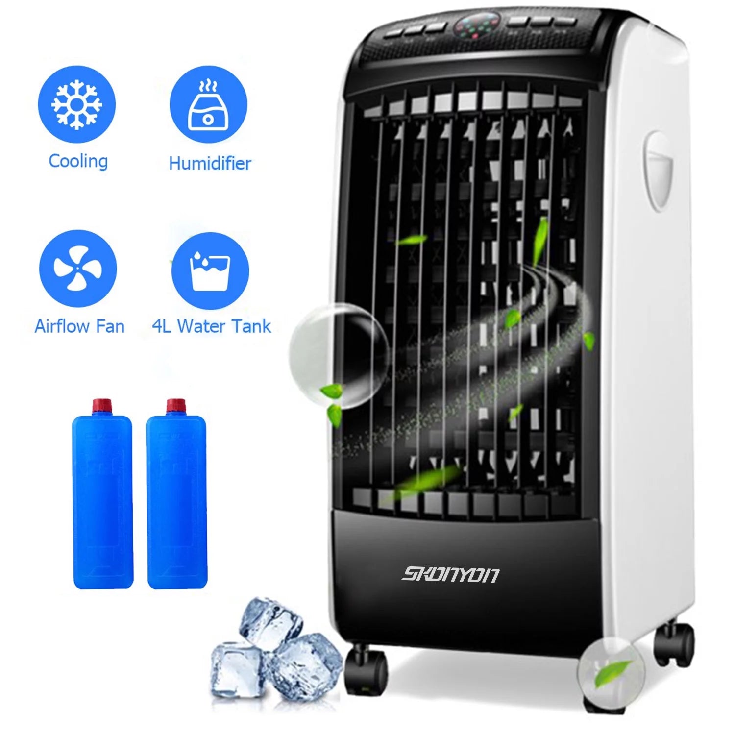 YouYeap 3-IN-1 Evaporative Air Cooler, Portable Air Cooling Fan with Fan & Humidifier for Room Home Office