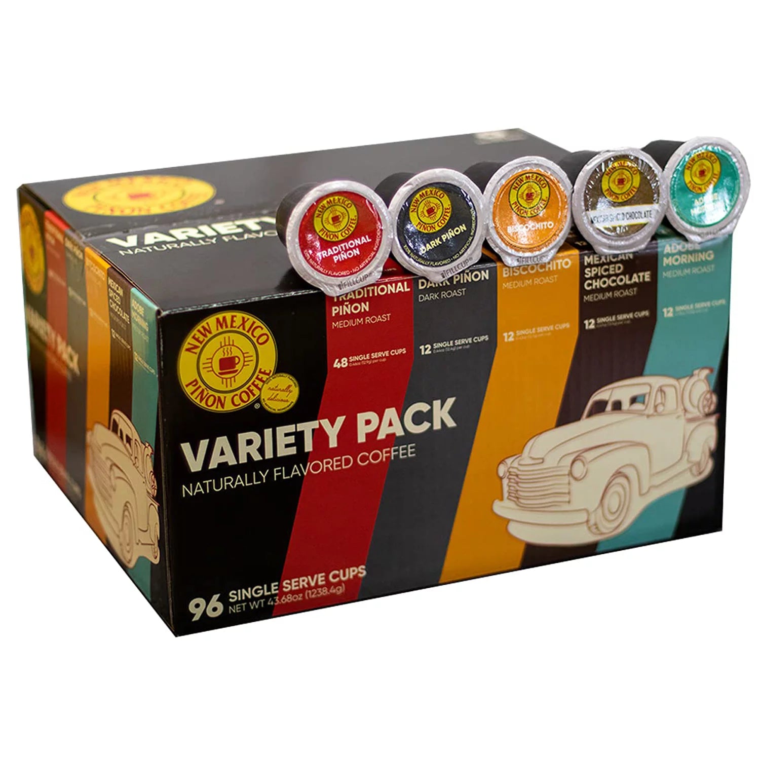 New Mexico Pinon Coffee Single Serve Coffee Pods, Compatible with Keurig 2.0 K-Cup Brewers- 96 count Variety Pack