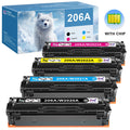 206A Toner Cartridge With Chip Compatible for HP 206A 206X W2110A W2110X Color Pro M283fdw M255dw MFP M283cdw M282nw M283 M255 (Black Cyan Yellow Magenta, 4-Pack)