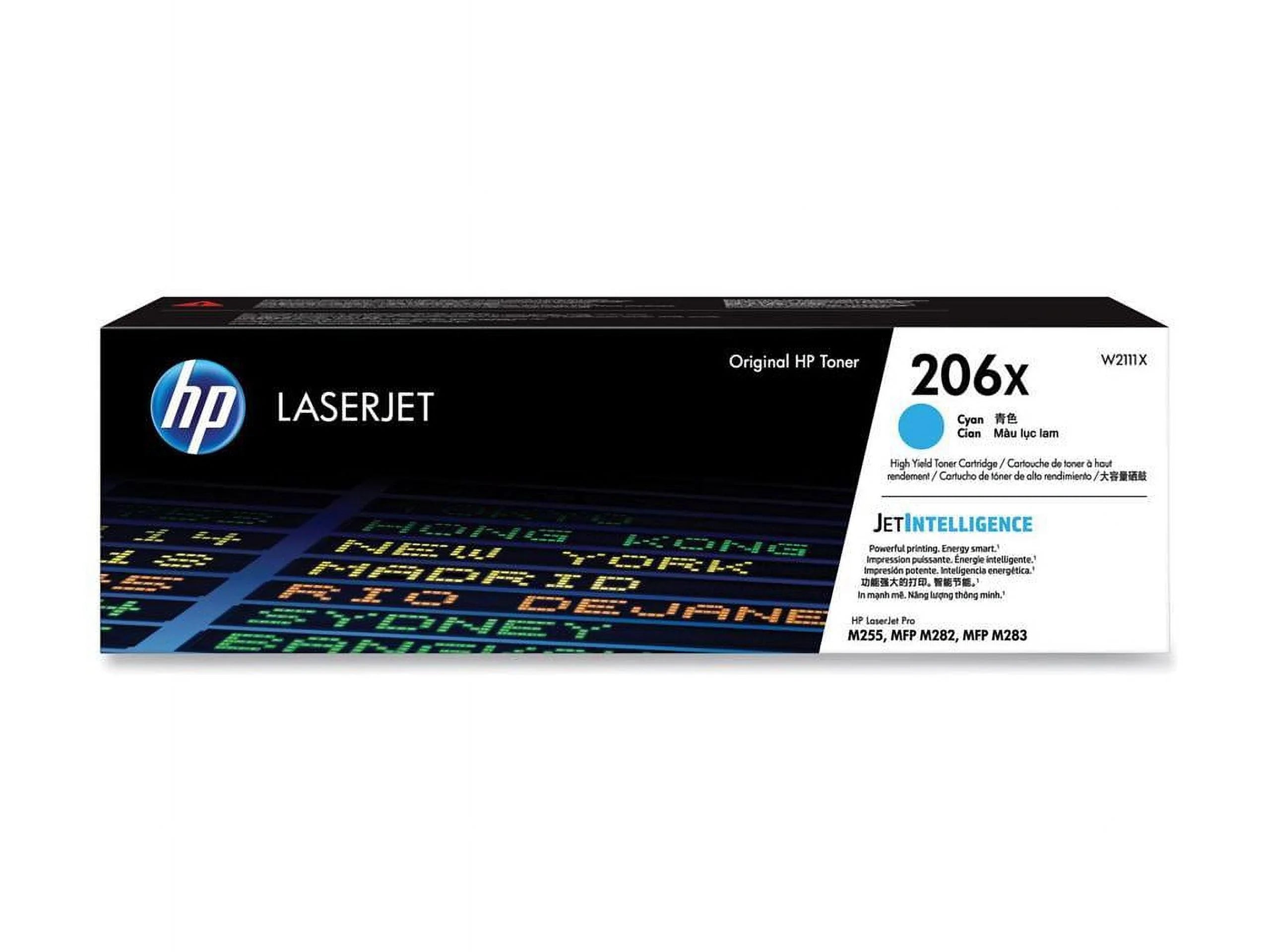 HP 206X (W2111X) Color LaserJet Pro M255dw, MFP M283fdw, M283cdw High Yield Cyan Original LaserJet Contract Toner Cartridge (2,450 Yield)