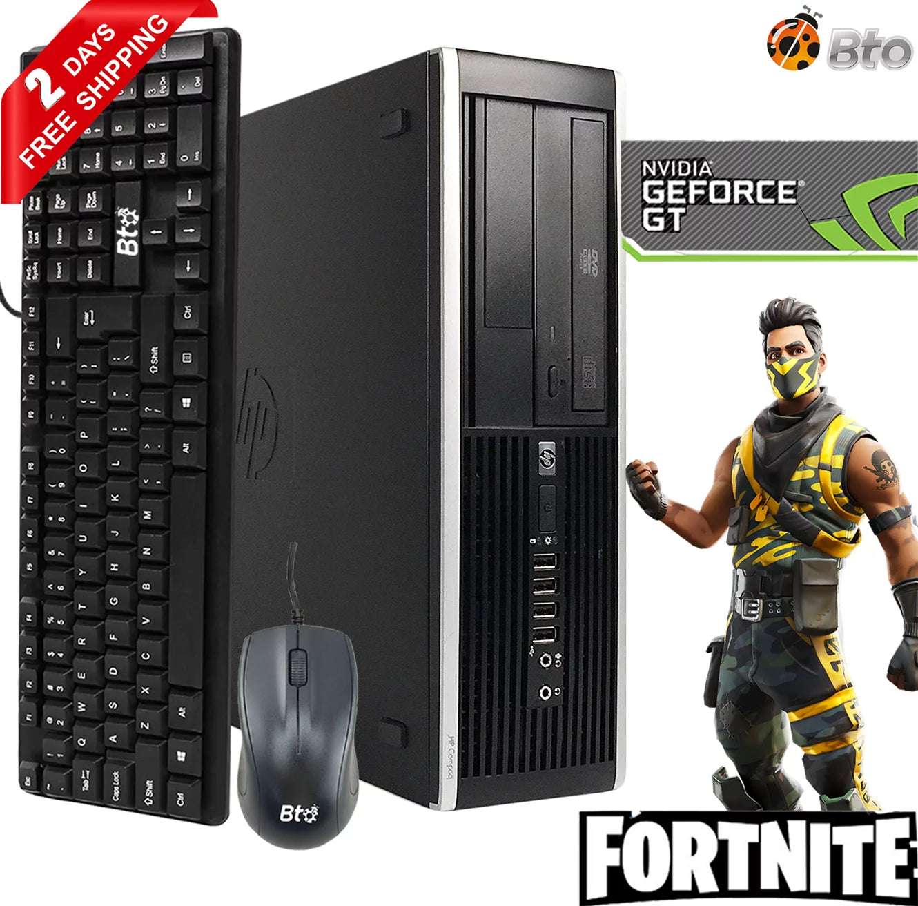 Restored Gaming HP 6300 SFF Computer Core i5, 16GB Ram, 1TB HDD, NVIDIA GT 1030, Keyboard and Mouse, Wi-Fi, Win10 Home Desktop PC (Refurbished)