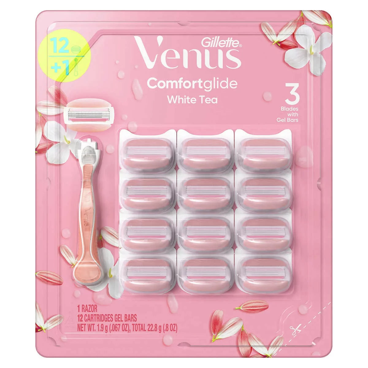 Gillette Venus ComfortGlide White Tea Razors (1 handle/12 cartiridges)