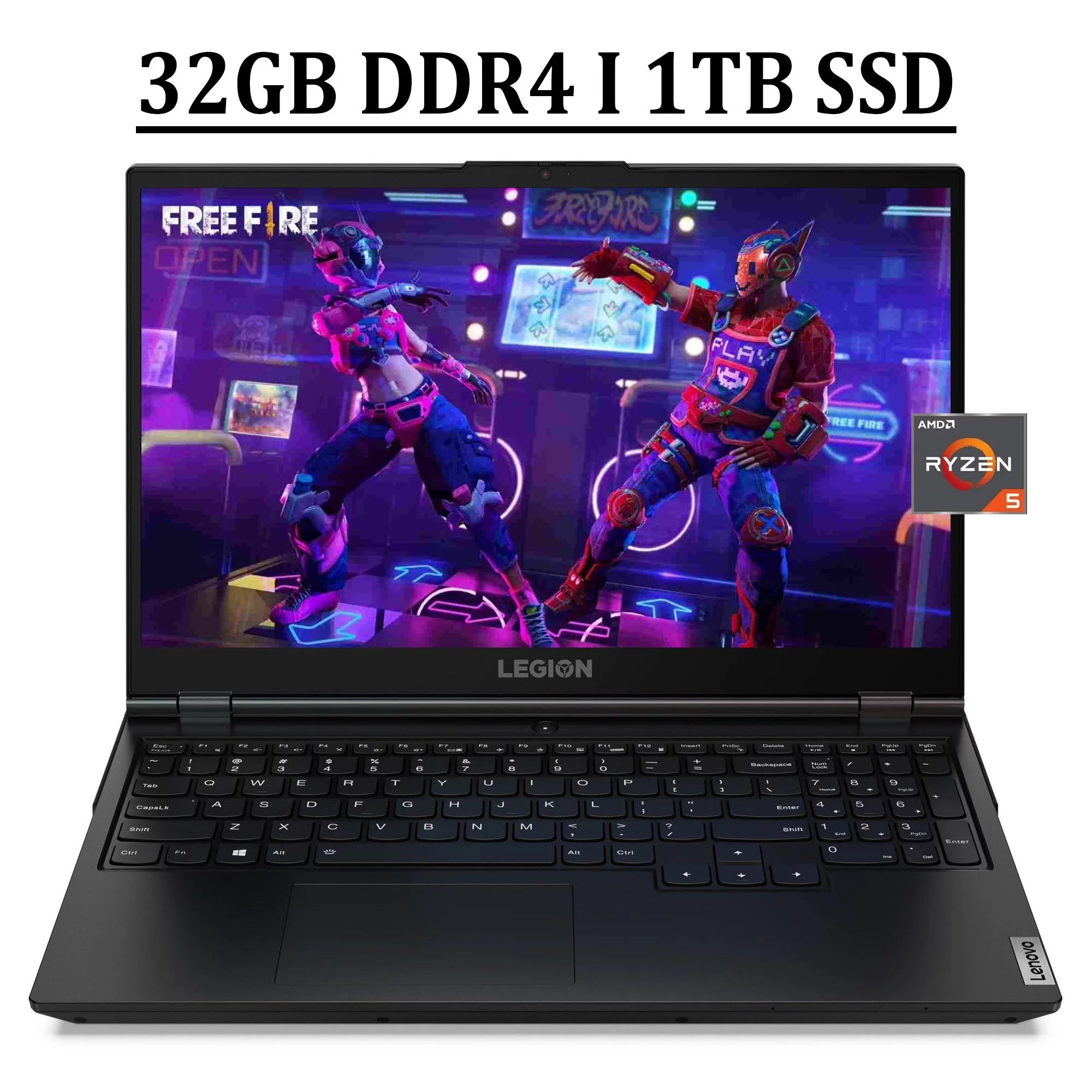 Lenovo Legion 5 15 Gaming Laptop 15.6 FHD IPS 120Hz Anti-glare Display AMD Hexa-Core Ryzen 5 5600H Processor 32GB DDR4 1TB SSD NVIDIA GeForce RTX 3050 Ti 4GB Backlit Nahimic HDMI USB-C Win11 Black