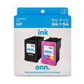 onn. INHPCL100014173 HP 64 Black and 64 Tri-Color Remanufactured Ink, 2 Cartridges