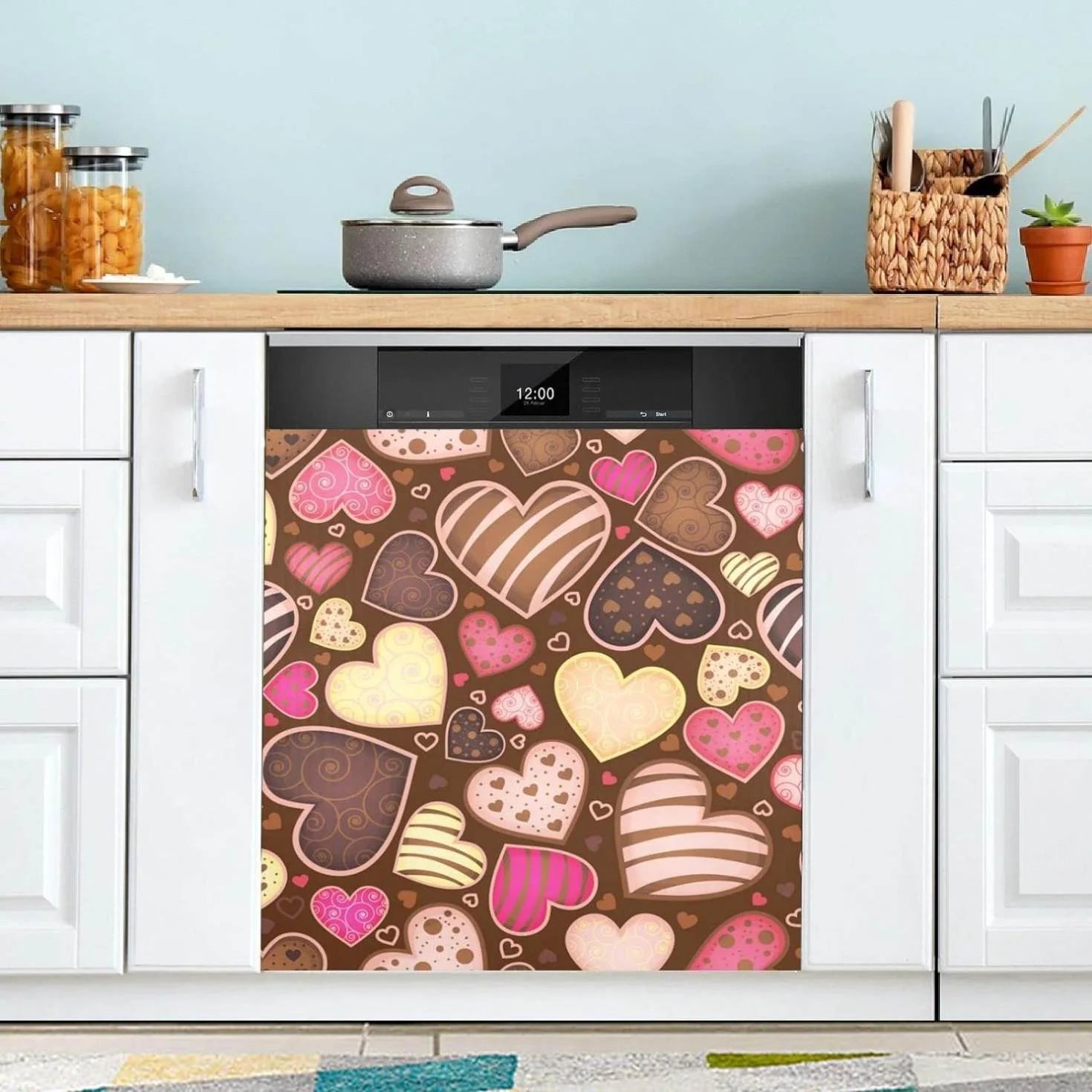 Hyjoy Valentine's Day Dishwasher Magnet Cover Decorative Magnetic Door Cover Front Dishwasher Cover Decoration Kitchen Magnetic Panel Sticker for Kitchen,23x26inch