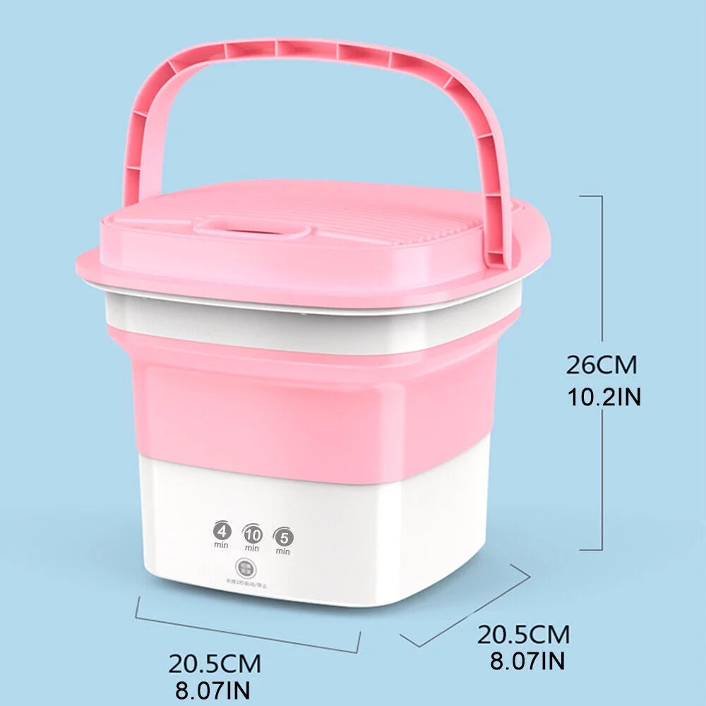 JahyShow Mini Folding Washing Machine Portable For Clothes With Dryer Bucket Travel Wash