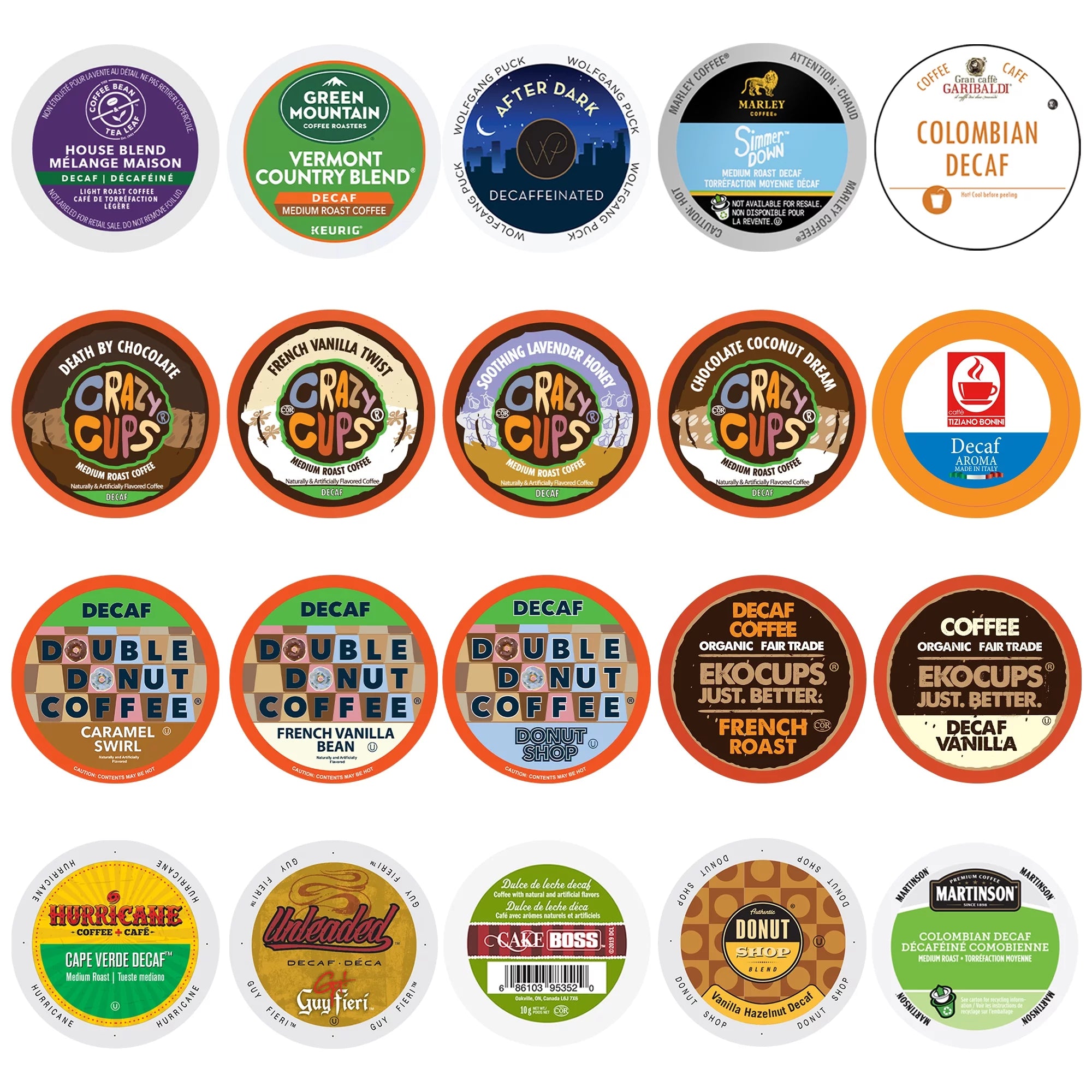 Perfect sampler variety Pack Decaf Coffee Single Serve Cups for Keurig K Cup Brewers, 20 Count