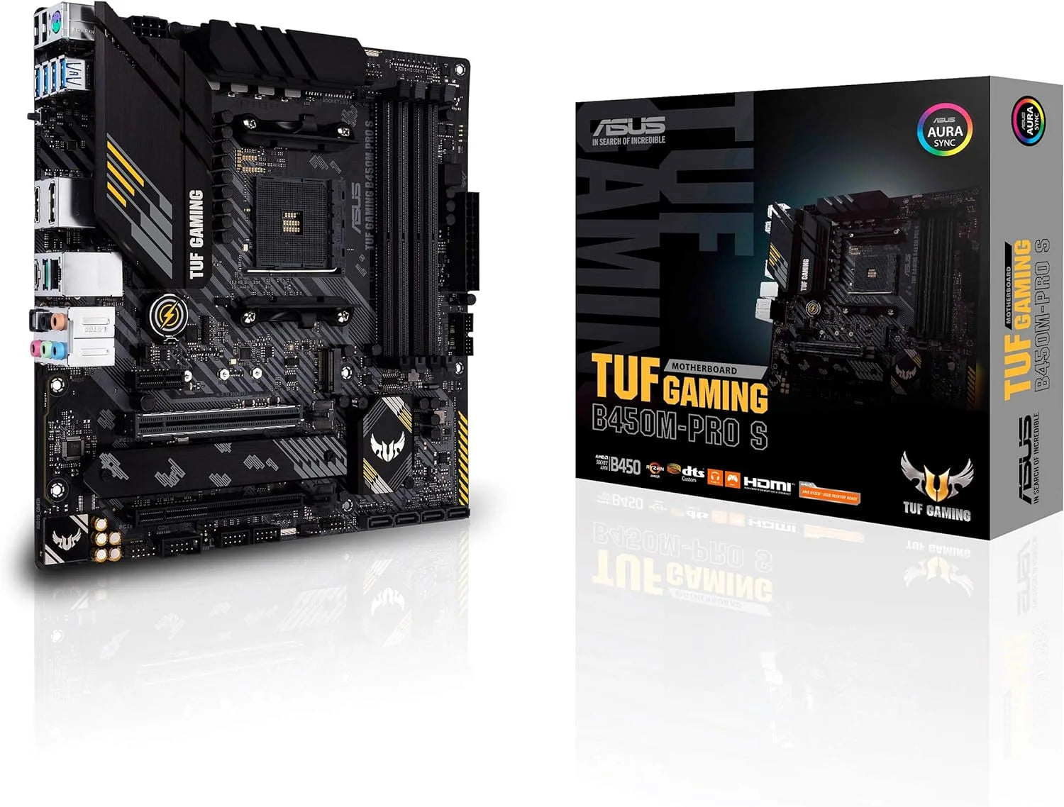 Open Box ASUS TUF Gaming B450M-PRO S AMD AM4 (3rd Gen Ryzen) Micro ATX Motherboard -BLACK