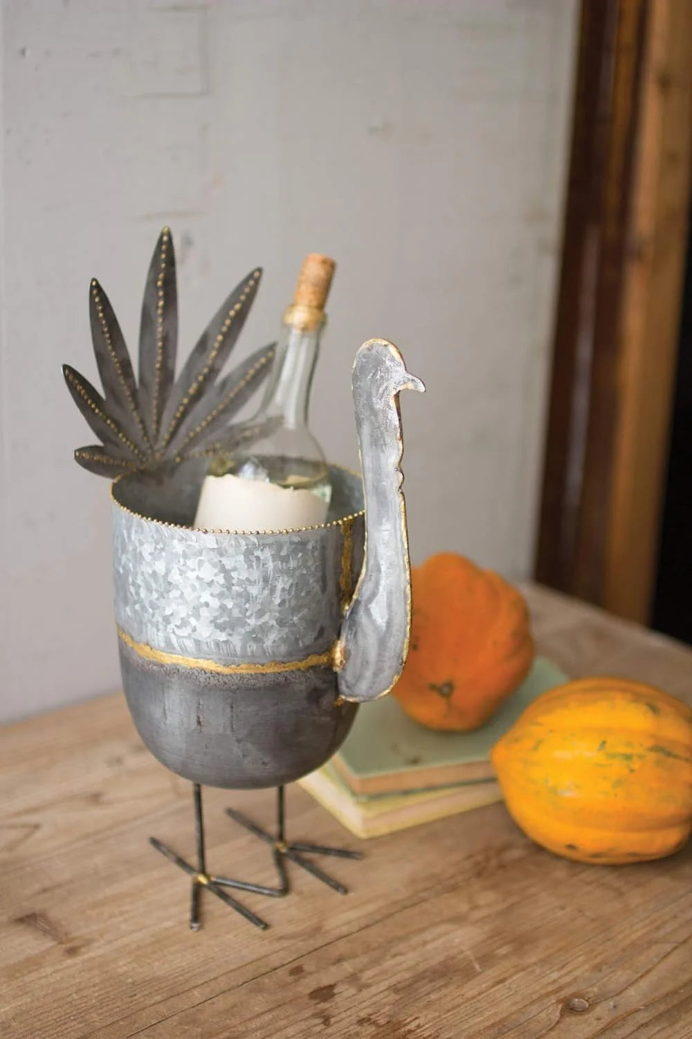 Galvanized Turkey Wine Chiller, One Size, Gray