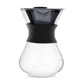 TKSE Manual Hand Drip Coffee Maker Glass Pot, With Stainless Steel Filter