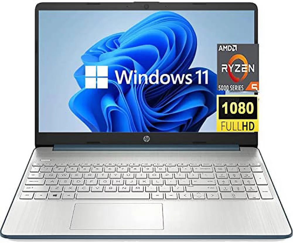 Newest HP 15.6'' FHD Laptop, 6-core AMD Ryzen 5 5500U Processor, 16GB RAM, 1TB SSD, Bluetooth, HDMI, Webcam, Windows 11 Home, Spruce Blue (HP 15 Laptop)