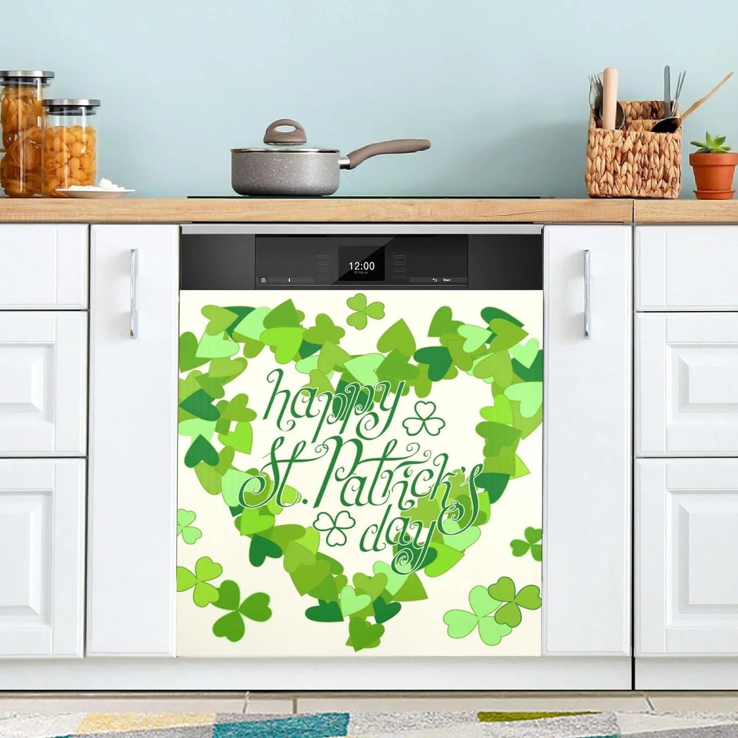 Hyjoy 23x26In St. Patrick's Day Dishwasher Magnet Cover Decorative Magnetic Door Cover Front Dishwasher Cover Decoration Kitchen Magnetic Panel Sticker for Kitchen