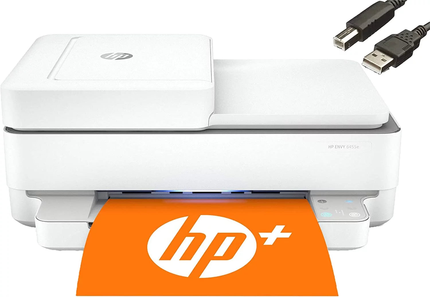 HP Envy 6455e Wireless Color All-in-One Printer, Automatic 2-Sided Printing, Auto Document Feeder, Print Scan Copy Fax, Cefesfy Printer Cable