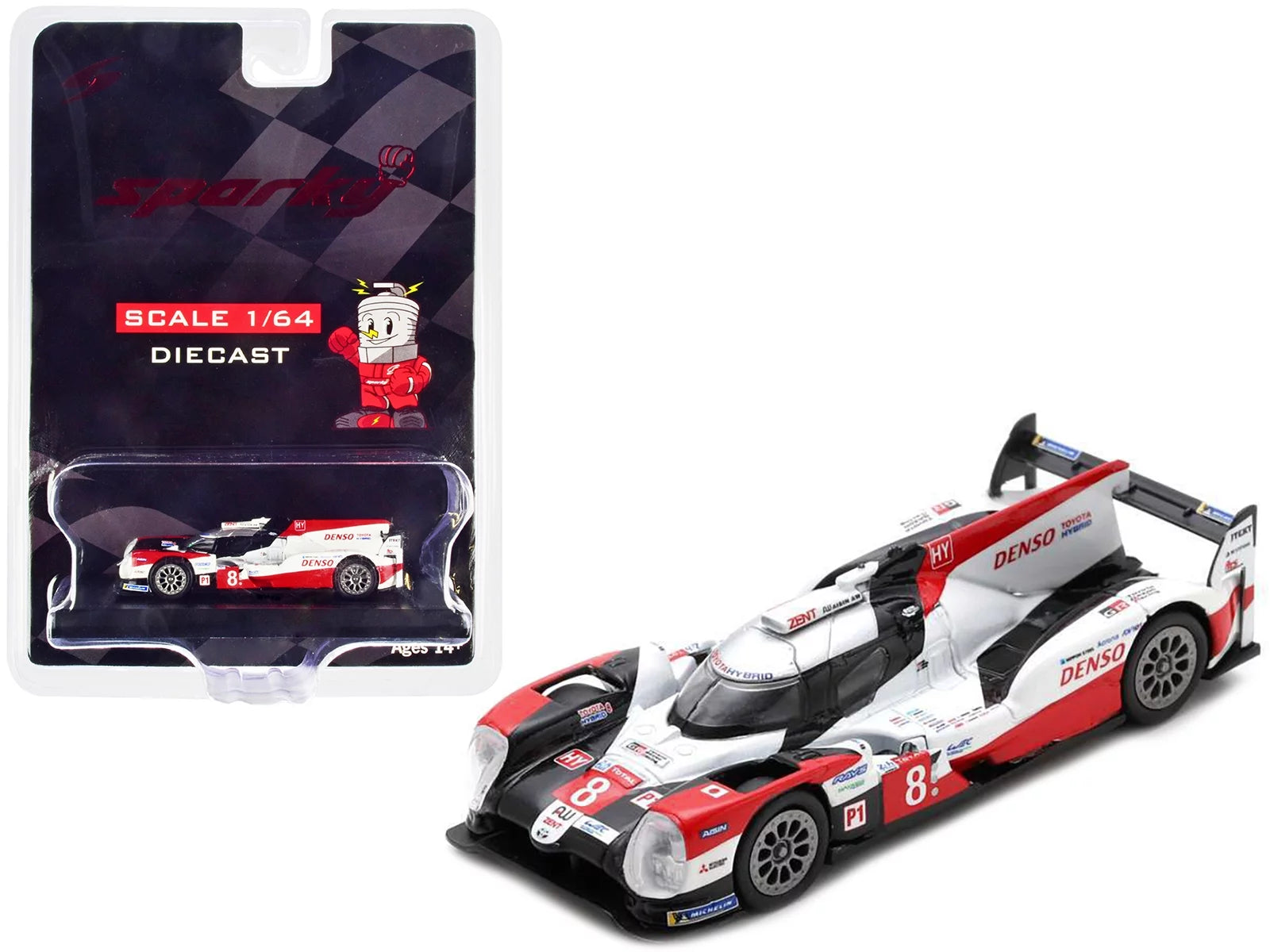 Diecast Toyota TS050 Hybrid #8 Sebastien Buemi - Brendon Hartley - Kazuki Nakajima Toyota Gazoo Racing Winner 24 Hours of Le Mans (2020) 1/64 Diecast Model Car by Sparky