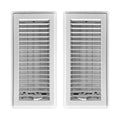 4in x 12in Basic White Metal Heating and Cooling Floor Louvered Register (2 PACK) - Overall Dimensions 5 1/2in x 13 1/2in