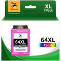 64 XL Ink Cartridge Replacement for HP 64 XL 64XL for Envy Photo 6252 6255 6258 7120 7155 7158 7164 7800 7855 7858 7864 Inkjet Printers Pack Combo (1 Tri Color)