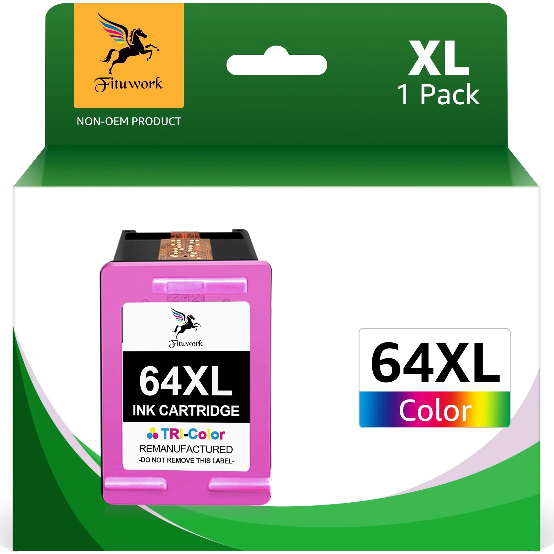 64 XL Ink Cartridge Replacement for HP 64 XL 64XL for Envy Photo 6252 6255 6258 7120 7155 7158 7164 7800 7855 7858 7864 Inkjet Printers Pack Combo (1 Tri Color)