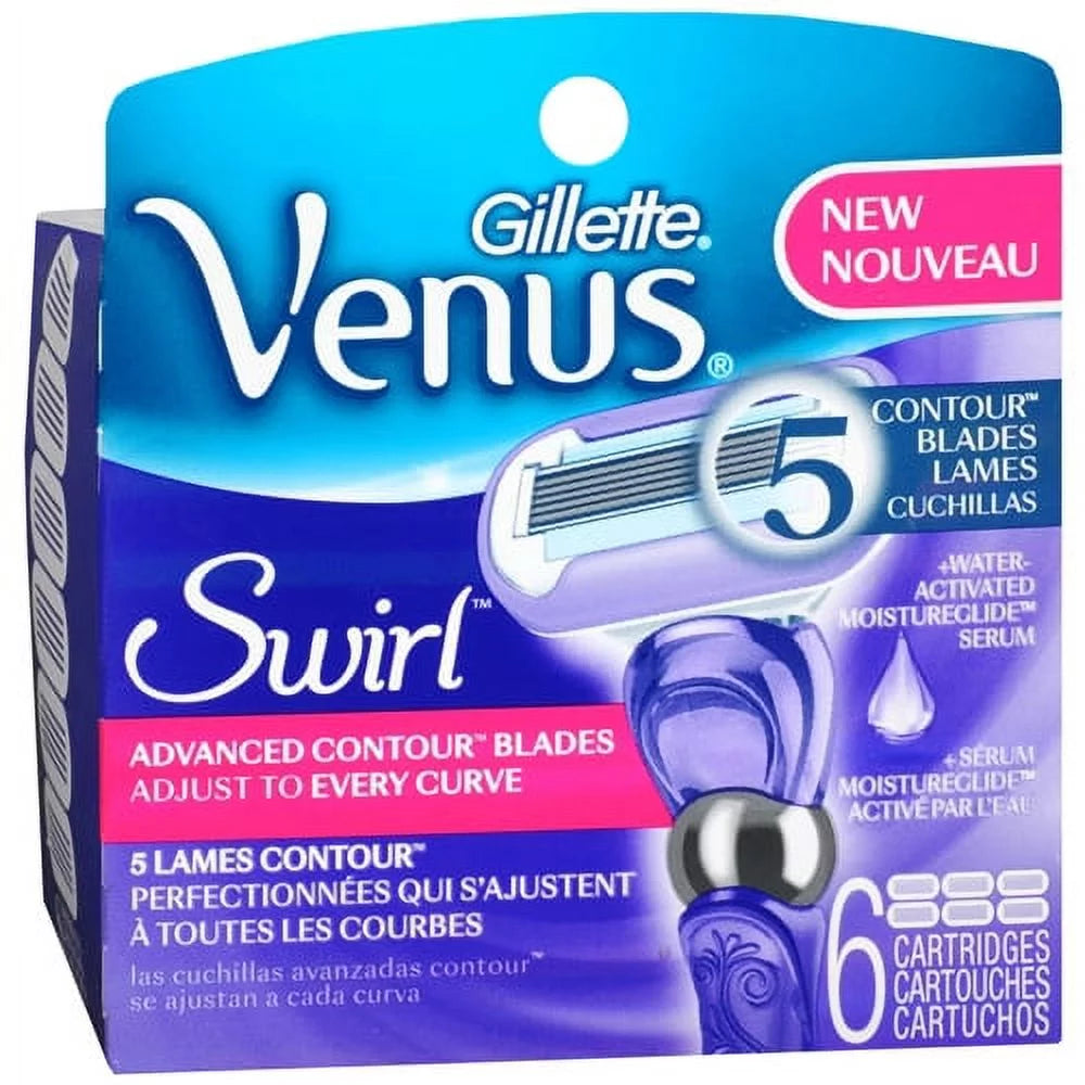 Gillette Venus Swirl Womens Razor Refills 5 Lames Contour - 6 Ea, 6 Pack