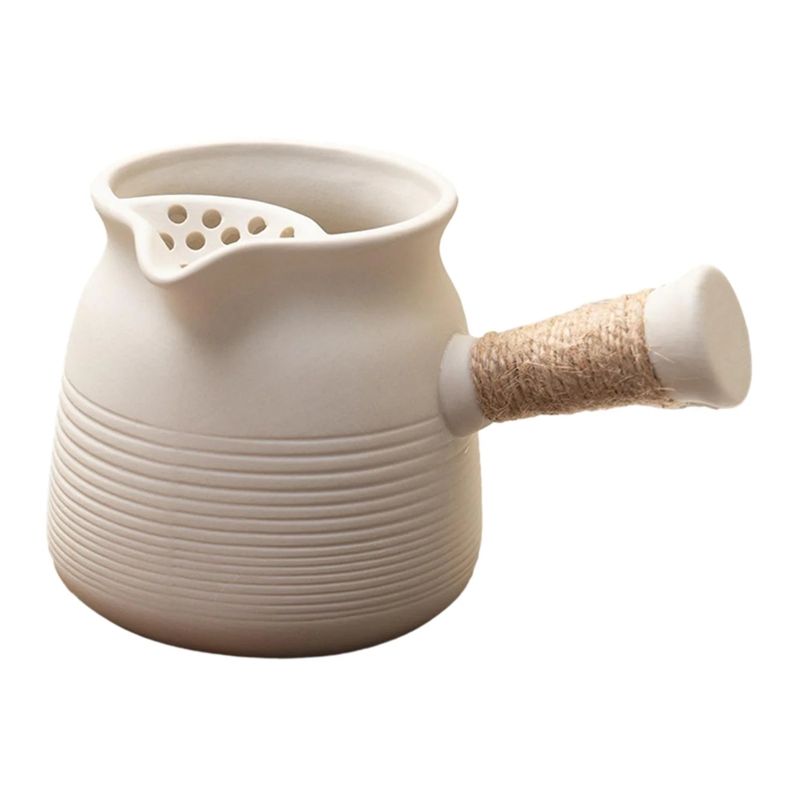 Tongina Ceramic Teapot with Side Handle Loose Leaf Tea Pot Boiling Hot Water Tea Maker Kettle Stovetop for Outdoor Home Picnic Hiking