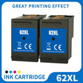 62XL Ink Cartridge used for ENVY 5540 5640 5660 7640 OfficeJet 5742 250 200 5740 5745 Printer, 2-Black