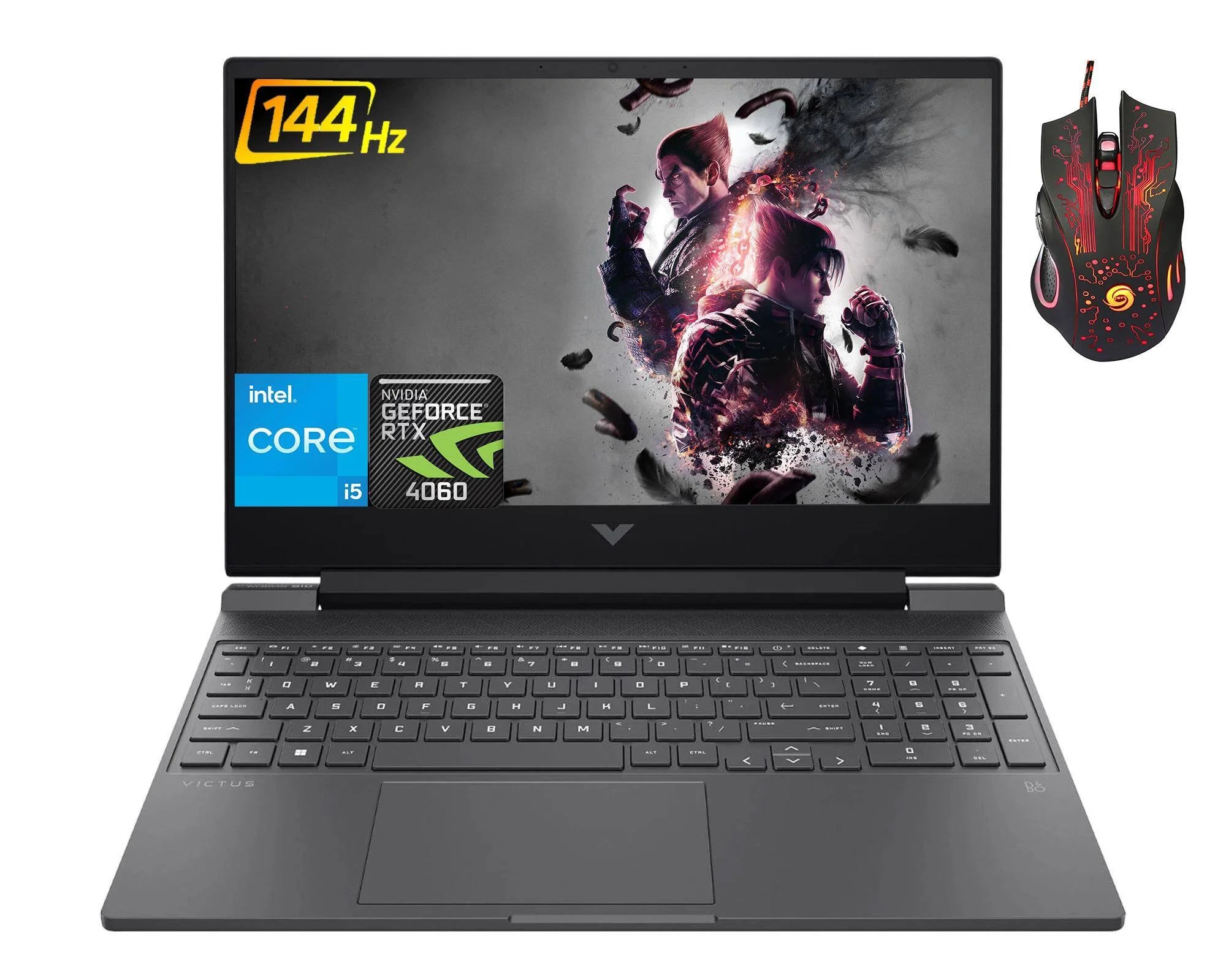 HP Victus 15.6 FHD Gaming Laptop, Intel Core i5-12500H(12-Core), 64GB RAM, 2TB SSD, NVIDIA GeForce RTX 4060, Backlit Keyboard, Windows 11 Home, Bundle with Cefesfy Gaming Mouse