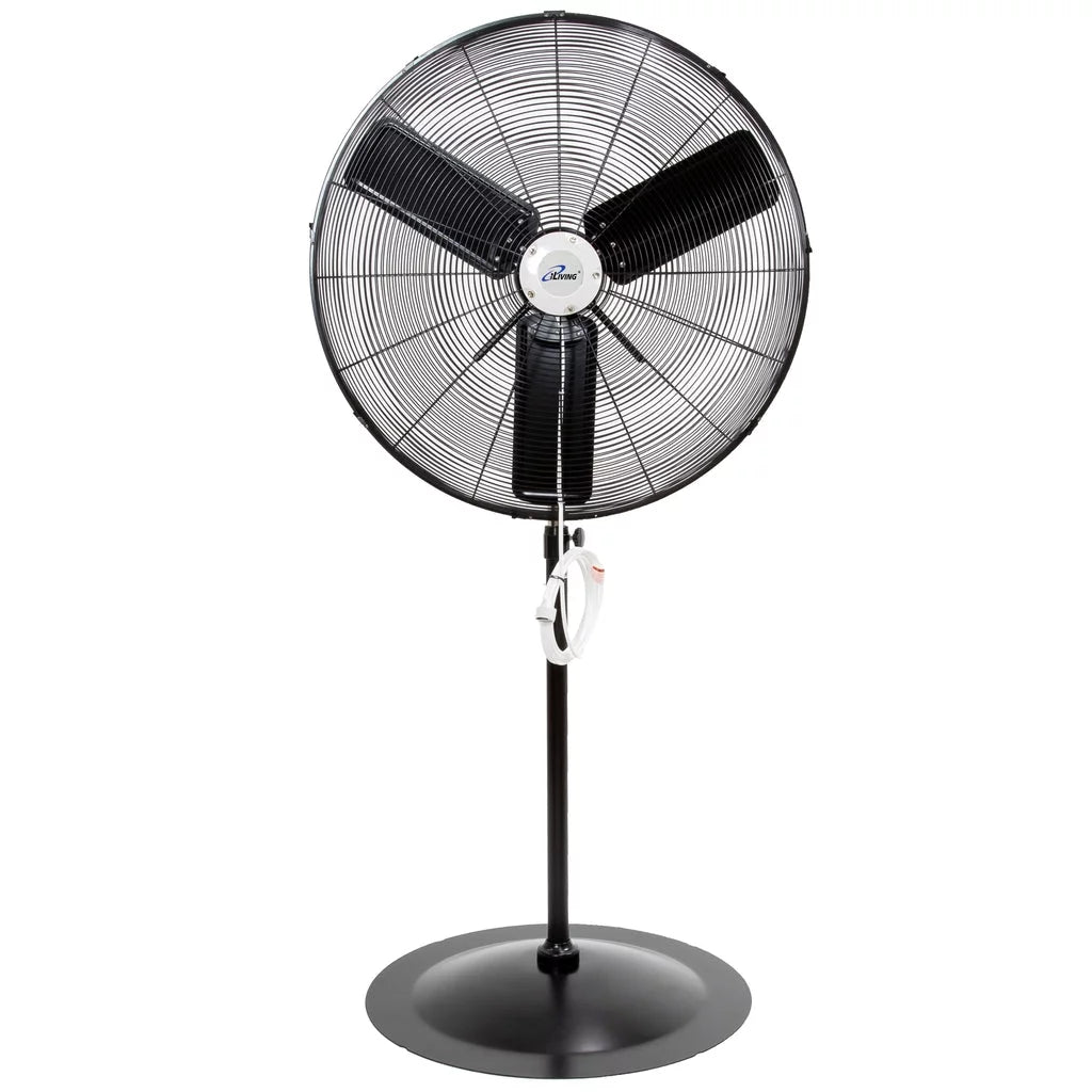iLIVING 30 Pedestal Outdoor Oscillating Fan with Misting kit - Shop, Greenhouse, Patio - 120V 1.8A 8400 CFM