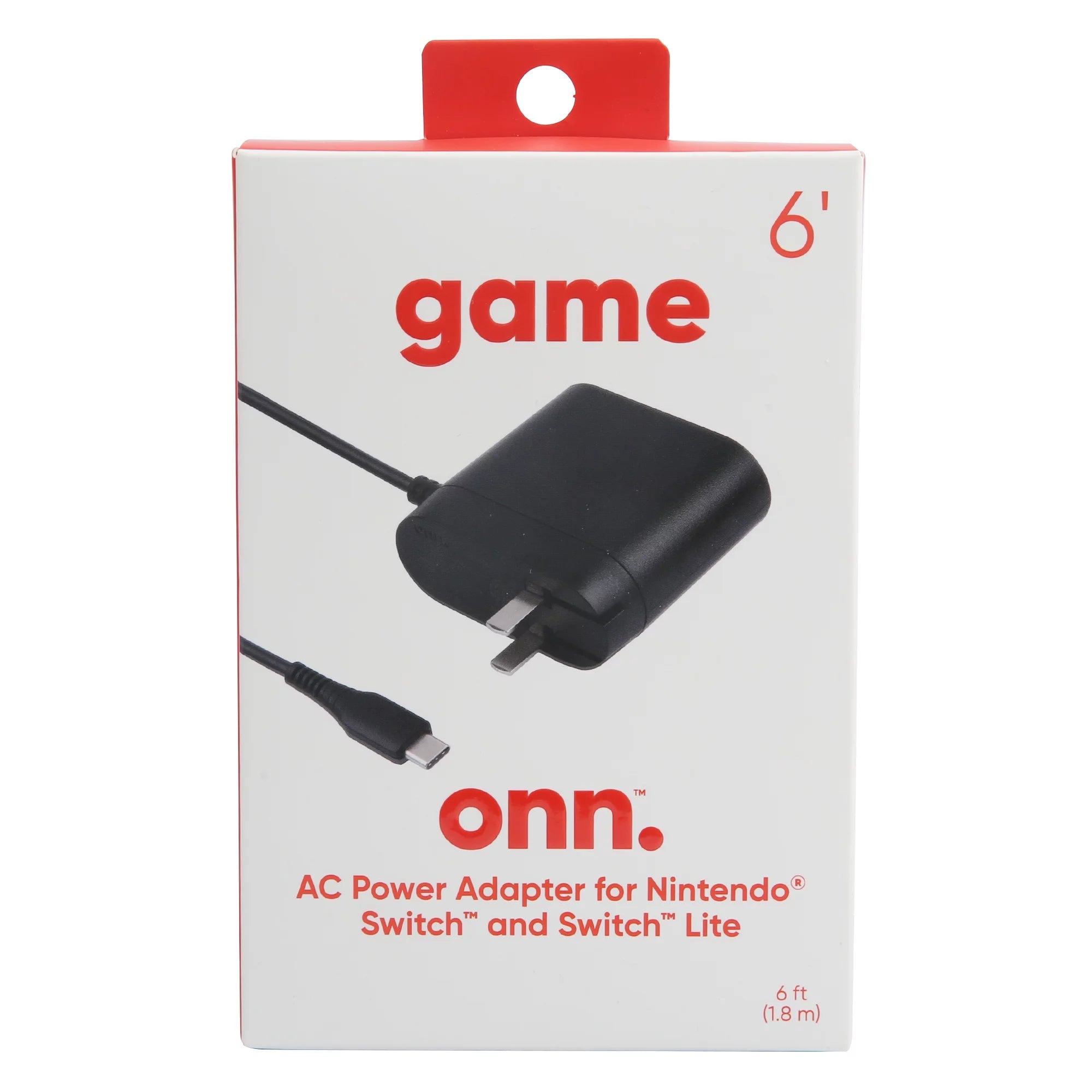 onn. AC Power Adapter for Nintendo Switch & Switch Lite Cable, 6 ft.