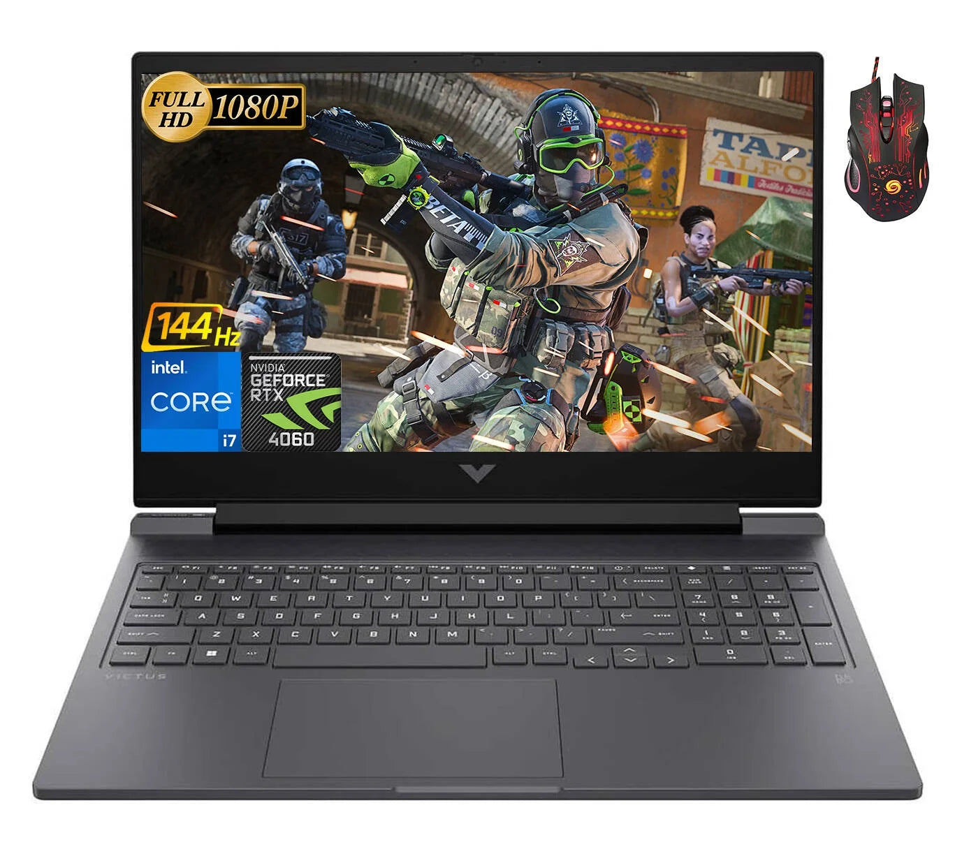 HP Victus Gaming Laptop, 16.1 FHD Display, Intel Core i7-13700HX(16-Core), NVIDIA GeForce RTX 4060, 32GB DDR5, 2TB SSD, Backlit Keyboard, Windows 11 Home, Bundle with Cefesfy Gamingmouse
