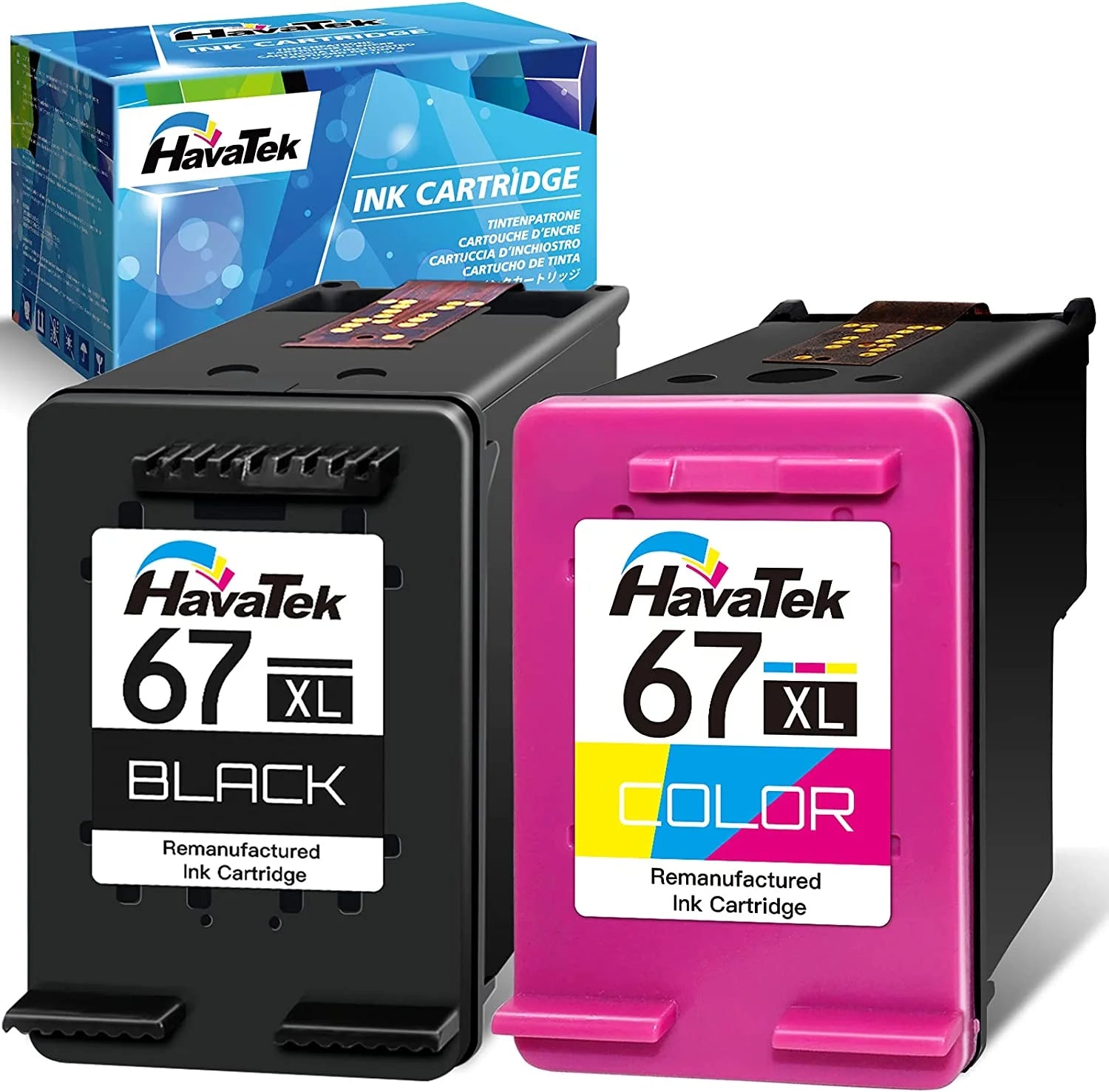 67XL Ink Cartridge Replacement for HP 67 Ink Cartridges Black/Color Combo Pack, Fit for Envy 6000 6055e 6058