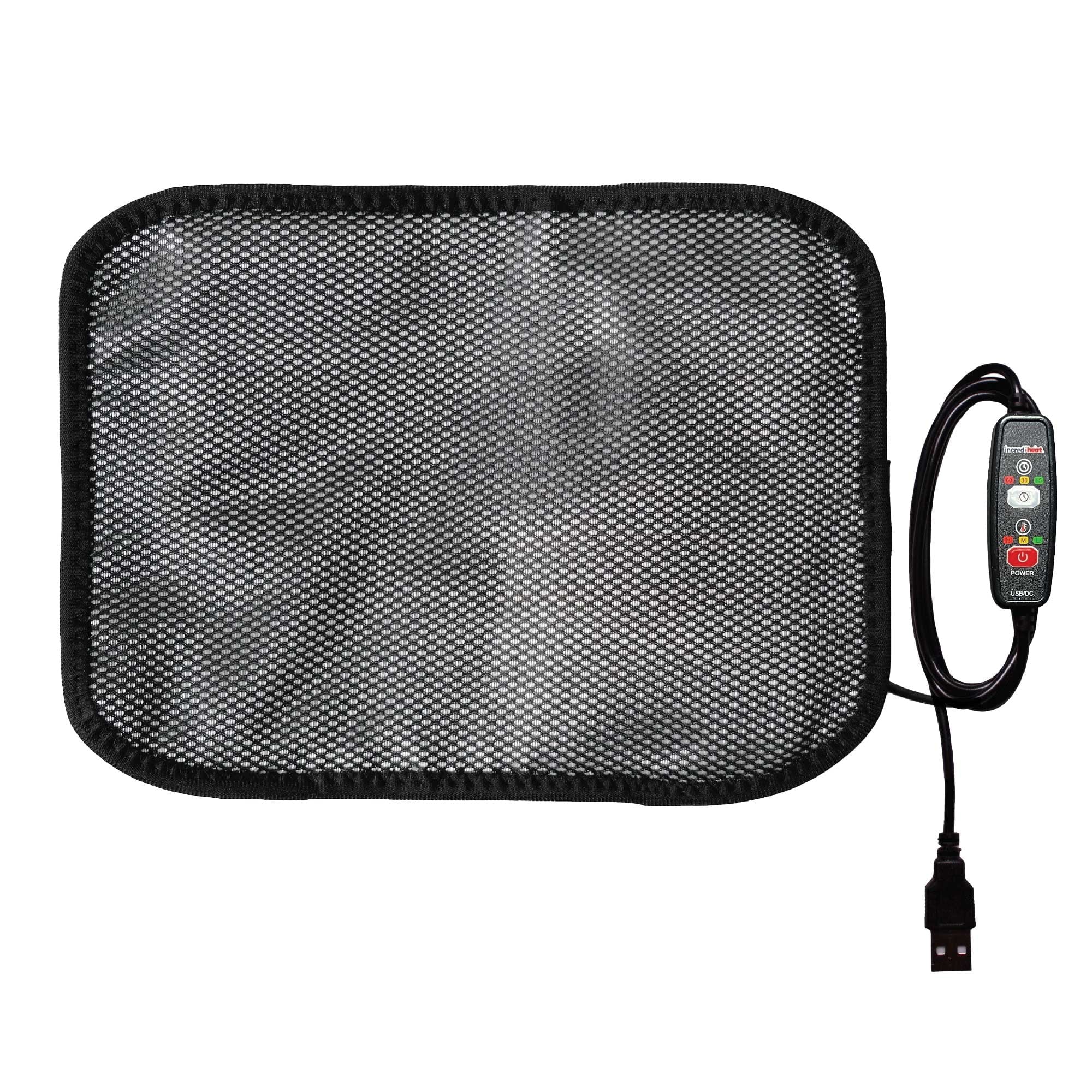 Cabeau Incredi-Heat USB-Powered Portable Heating Pad, 3 Heat Settings, Auto Shut-Off, Black