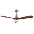 Loyalheartdy 47 LED Ceiling Fan Lights Remote, Wood Windward Fan Chandelier Brown, 3 Color 6 Speed, Reversible Silent DC Motor