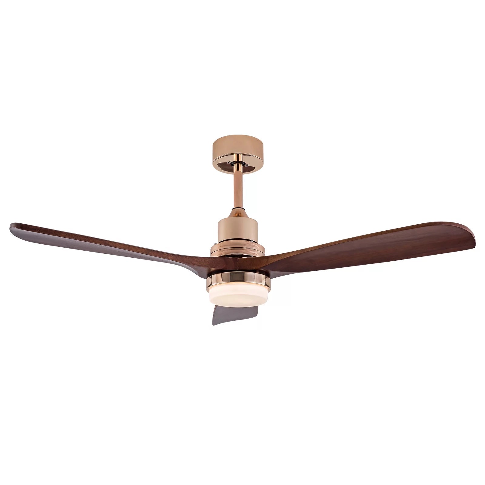Loyalheartdy 47 LED Ceiling Fan Lights Remote, Wood Windward Fan Chandelier Brown, 3 Color 6 Speed, Reversible Silent DC Motor