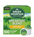Green Mountain Coffee Roasters Breakfast Blend Flavor, Light Roast Coffee, Keurig Single-Serve K-Cup Pods, 1 Box Of 100 Count