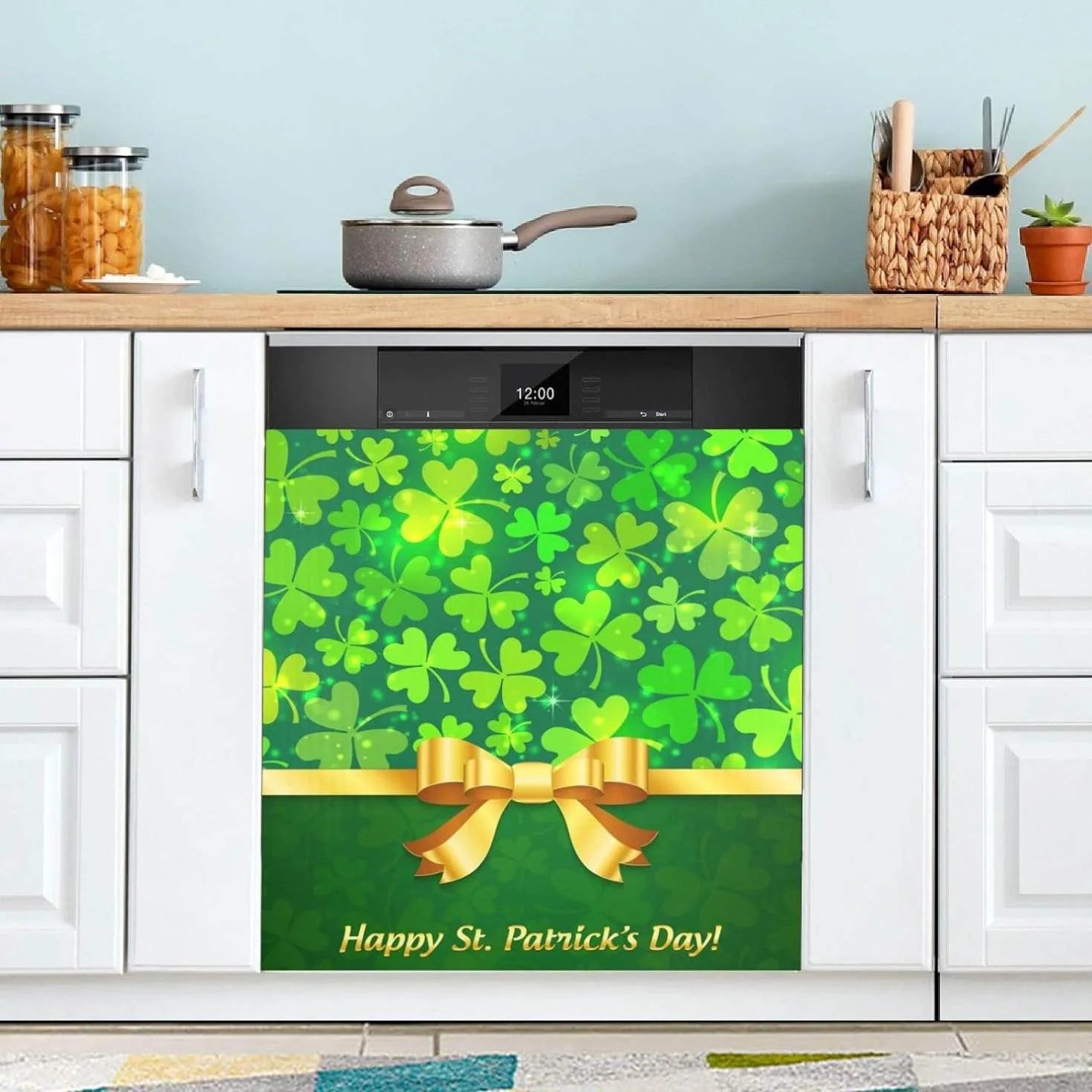Hyjoy St. Patrick's Day Dishwasher Magnet Cover Decorative Magnetic Door Cover Front Dishwasher Cover Decoration Kitchen Magnetic Panel Sticker for Kitchen,23x26inch