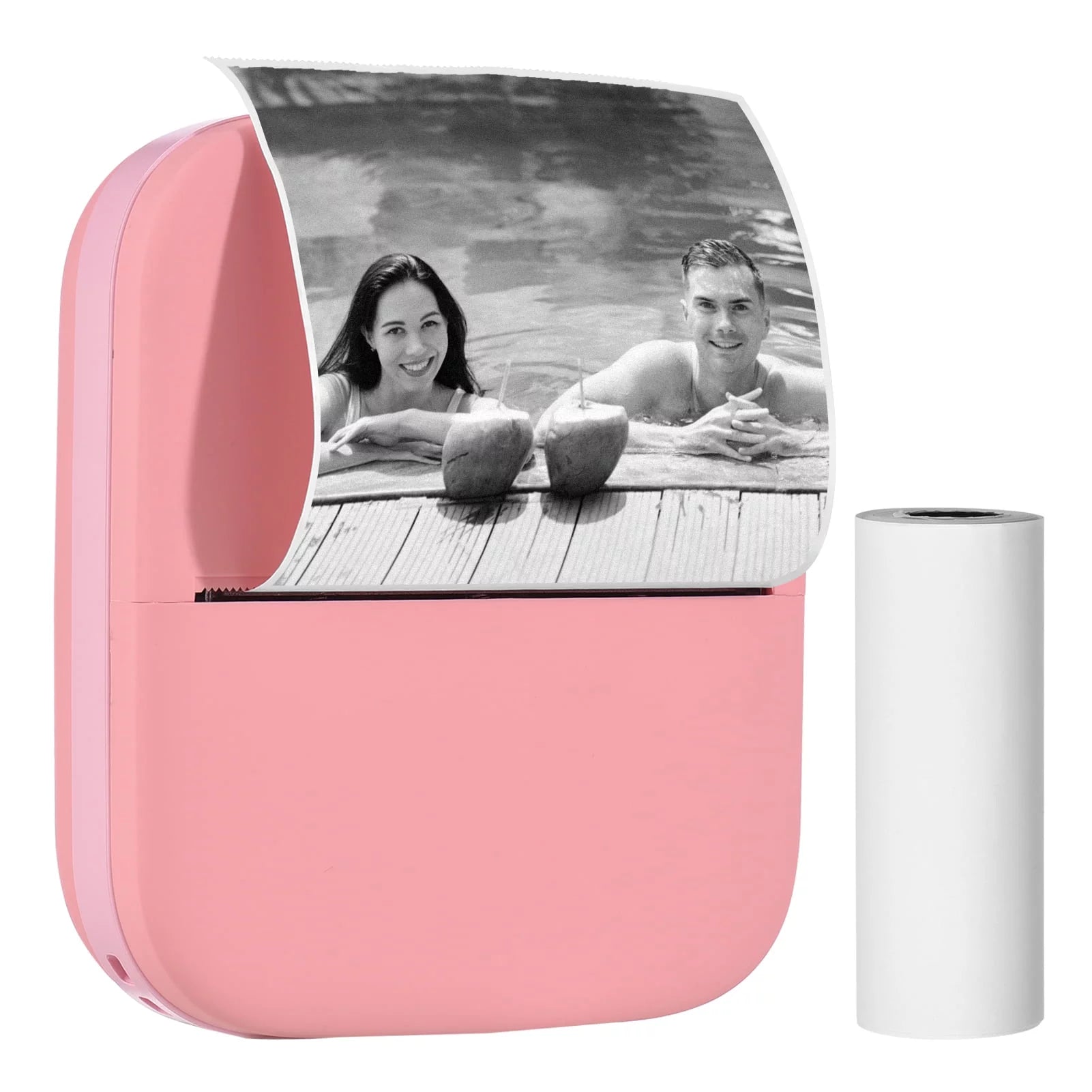 Meterk X1 Portable Mini Pocket Printer 80mm BT Wireless Thermal Photo Printer 300dpi Picture Memo Notes Lists Journal Receipt Paper Printer Sticker Inkless Printing Compatible with Android iOS for